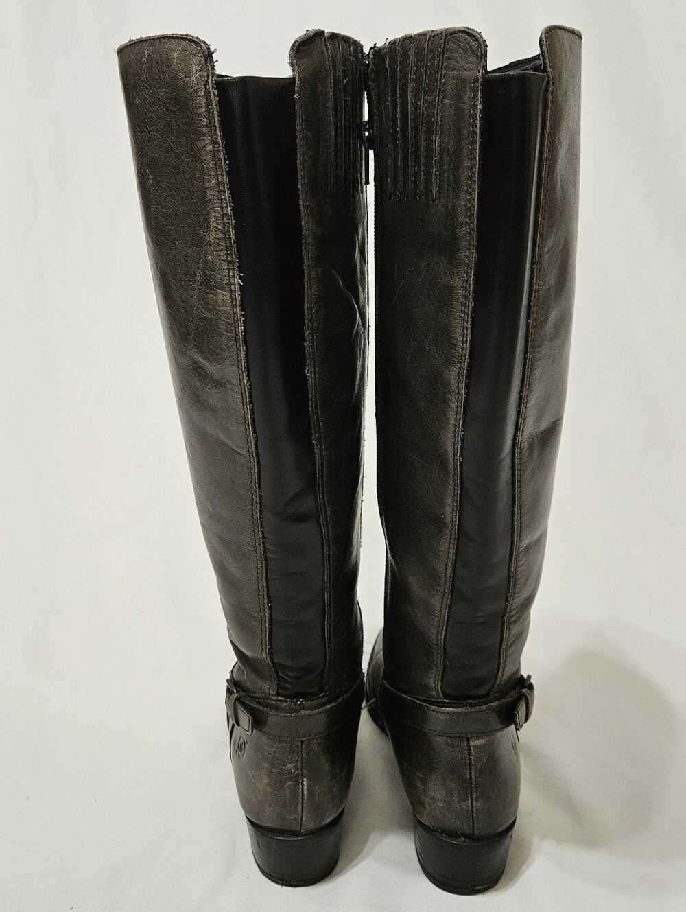 Born Distressed Gray Helen Knee High Riding Boots Womens Shoes D78660 7.5 M WC - Picture 2 of 9